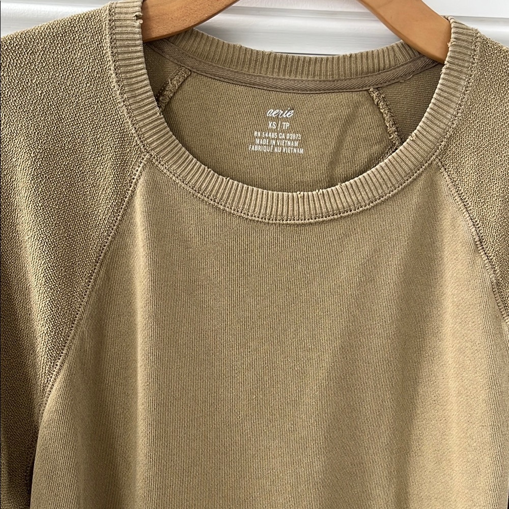 Aerie Oversized French Terry Cotton Sweatshirt Top - Picture 6 of 12